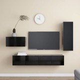vidaXL Set dulapuri TV, 4 piese, negru, PAL