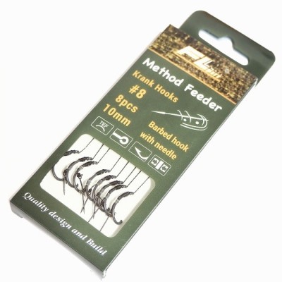 Carlige Legate FL Method Feeder Cu Spin 10mm Carlig Krank Hooks Nr 8 8Buc/Set foto