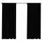 Draperii opace aspect in, carlige, 2 buc., negru, 140 x 175 cm
