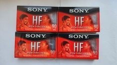 Lot 4 Casete SONY HF 90 SLIM TYPE I Normal Bias Sigilate