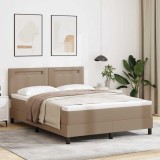 VidaXL Cadru de Pat cu Saltea cu saltea Cappuccino 140 x 190 cm