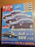 revista auto pro septembrie 1996 - noul vw passat , mercedes , audi ,bmw , ford linx , hiper viper , harley vr1000 , formula 1