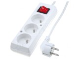 Prelungitor alimentare 3 Prize PVC alb 1,5m 16A