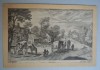 Jan Brueghel cel Batran "Drum de tara cu carute " gravura veche 1600-1604, Peisaje, Cerneala, Altul