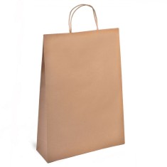 Pungă Cadou, Kraft, Maro, 33x10x46 cm, M&acirc;nere Scurte