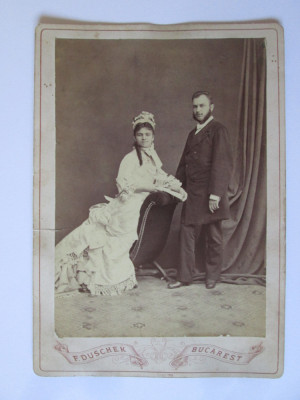 Fotografie mare pe carton 160 x 112 mm Franz Duschek-Bucuresci circa 1880 foto