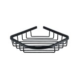 Cumpara ieftin Etajera de colt pentru baie, din aluminiu, un raft, negru mat 220 x 220 x 50 mm