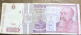 BNKRO05 Bancnota veche 10000 lei 2000 Nicolae Iorga Sarpele Glykon hirtie Romania zece mii lei circulata colectie
