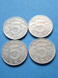 Moneda Romania 5 lei 1992,1993,1994,1995