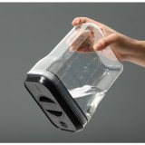 Cutie de Depozitare Alimente, Flippy, tip Container, 2000mL, Recipiente pentru Cereale in Bucatarie, Transparente cu Capac Negru