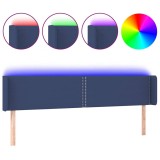 Cumpara ieftin Tablie de pat cu LED, albastru, 203x16x78/88 cm, textil