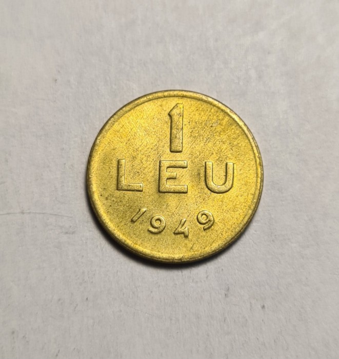 1 leu 1949 UNC Eroare semnatura H Ionescu incompleta