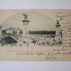 Carte postala circ.1900 Paris-Expozitia Universala 1900-Podul Alexandru III