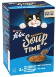 Supă pentru pisici adulte Felix cu aroma de cod , ton, cambula 6 x 48 g
