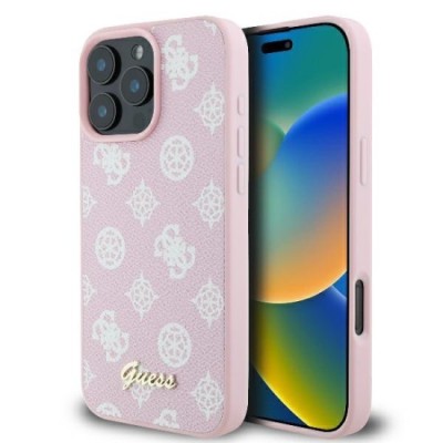 Husa pentru iPhone 16 Pro - Guess Peony Script MagSafe (GUHMP16LPGPYSP) - Pink foto
