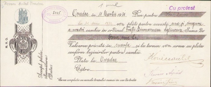 A947 Cambie, 1931, Oradea &ndash; comercianți evrei Frații Zimmermann Sighișoara