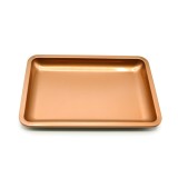 Tavă metalică dreptunghiulară, 18*12,5 cm, aurie