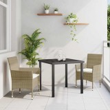Cumpara ieftin Set de masă pentru grădină cu pernă 3 pcs Bej Rattan poli