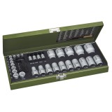 Trusa tubulare si biti, 36 de piese pentru dimensiuni &Atilde;&reg;n inch, 1/4&quot; si 1/2&quot;, Proxxon 23114