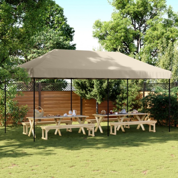 vidaXL Cort de petrecere pliabil Pop-Up, taupe, 580x292x315 cm 4004938