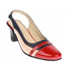 Pantofi dama decupati din piele naturala - Model elegant cu toc de 7cm S301RBLBEJ