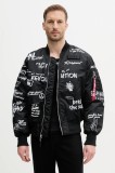 Alpha Industries geaca bomber MA-1 Peace culoarea negru, de tranzitie, 156136