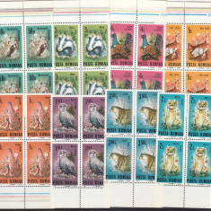 ROMANIA 1985 LP 1123 FAUNA PROTEJATA BLOCURI DE 4 TIMBRE MNH