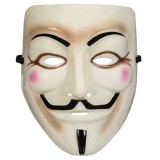 Masca Anonymous Alba, Plastic, Halloween, Carnaval, Cosplay, Guy Fawkes, Unisex