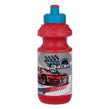Sticlă Apă, Model Mașinuțe, Capac Flip-Top, Culoare Roșu, Capacitate 0,5L, Diametru 6.5cm x &Icirc;nălțime 20cm, Oem