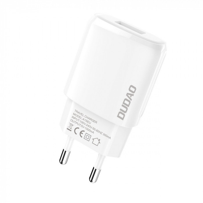 &Icirc;ncărcător De Perete Dudao USB-A 7,5 W Alb (A1SEU)