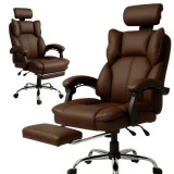 Scaun de birou maro inchis, cu suport picioare, max 150 kg, 63x118-128 cm, JollyMag, KO49BR