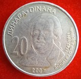 (M1479) MONEDA SERBIA - 20 DINARA 2007, ANIVERSAREA A 265 ANI DE LA NASTEREA LUI DOSITEJ OBRADOVIC