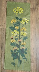 OBIECT DECORATIV VINTAGE DIN IUTA CU MODEL IMPRIMANT, FLORI DE CAMP