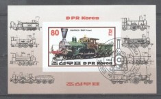 Korea 1983 Trains, imperf. sheet, used T.266