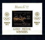 Ajman 1971 - Jocurile Olimpice, medaliați, folio gold, călărie, colita neuzata
