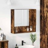 vidaXL Dulap cu oglindă Stejar afumat 59 x 17 x 55 cm Lemn compozit