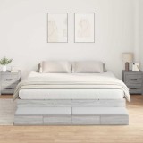 VidaXL Cadru de pat cu depozitare sonoma gri 236.5 x 200 x 31.5 cm