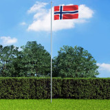 Steag Norvegia și st&acirc;lp din aluminiu, 4 m, vidaXL