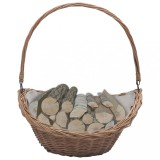 Cos pentru lemne de foc cu maner, maro, 61,5x46,5x52 cm salcie GartenMobel Dekor, vidaXL