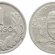 t346 UNGARIA 1 PENGO 1926 ARGINT PRIMA EMISIUNE VF