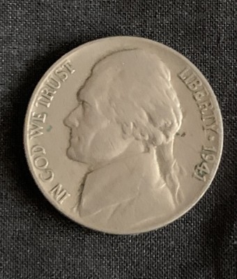 Moneda five cents 1941 USA foto