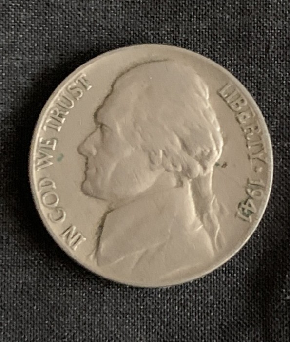 Moneda five cents 1941 USA