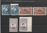 RO - FUNDATIA REGELE MIHAI 1947 &ndash; SCUTIT DE TAXA POSTALA SERIE DANTELATA SI NEDANTELATA HARTIE ALBA