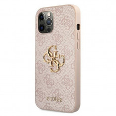 Husa Cover Guess Silicone Metal Logo pentru iPhone 12/12 Pro Pink foto