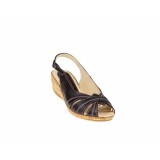 OFERTA marimea 36, 38 - Sandale dama, din piele naturala, maro, cu platforma de 4cm - LS52M