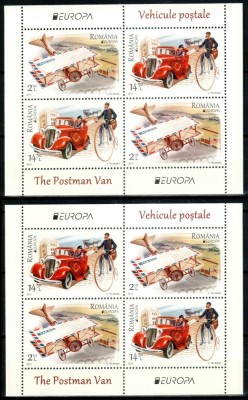 Romania 2013, LP 1979 c, EUROPA Vehicule, pereche blocuri 4, MNH! LP 79,70 lei foto