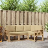 vidaXL Set de canapele de exterior cu pernă 4 pcs Alb și Bej 3387557