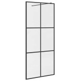 Cumpara ieftin Paravan de dus walk-in negru 90x195 cm sticla ESG transparenta