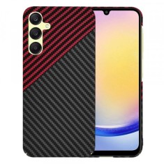 Husa pentru Samsung Galaxy A25 A256, Techsuit, Carbonite FiberShell, Neagra Rosie