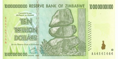 ZIMBABWE █ bancnota █ 10.000.000.000.000 Dollars █ 2008 █ P-88 █ UNC foto